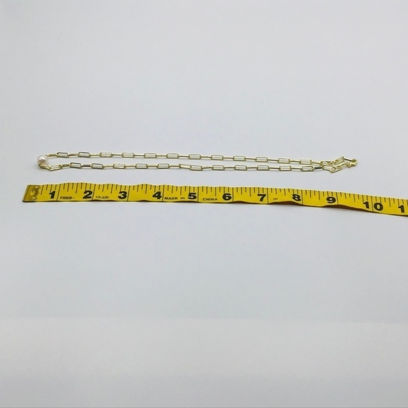 New Necklace Fresh Water Pearl 14k Yellow Gold Plated Paper Clip Chain L… - Picture 8 of 8